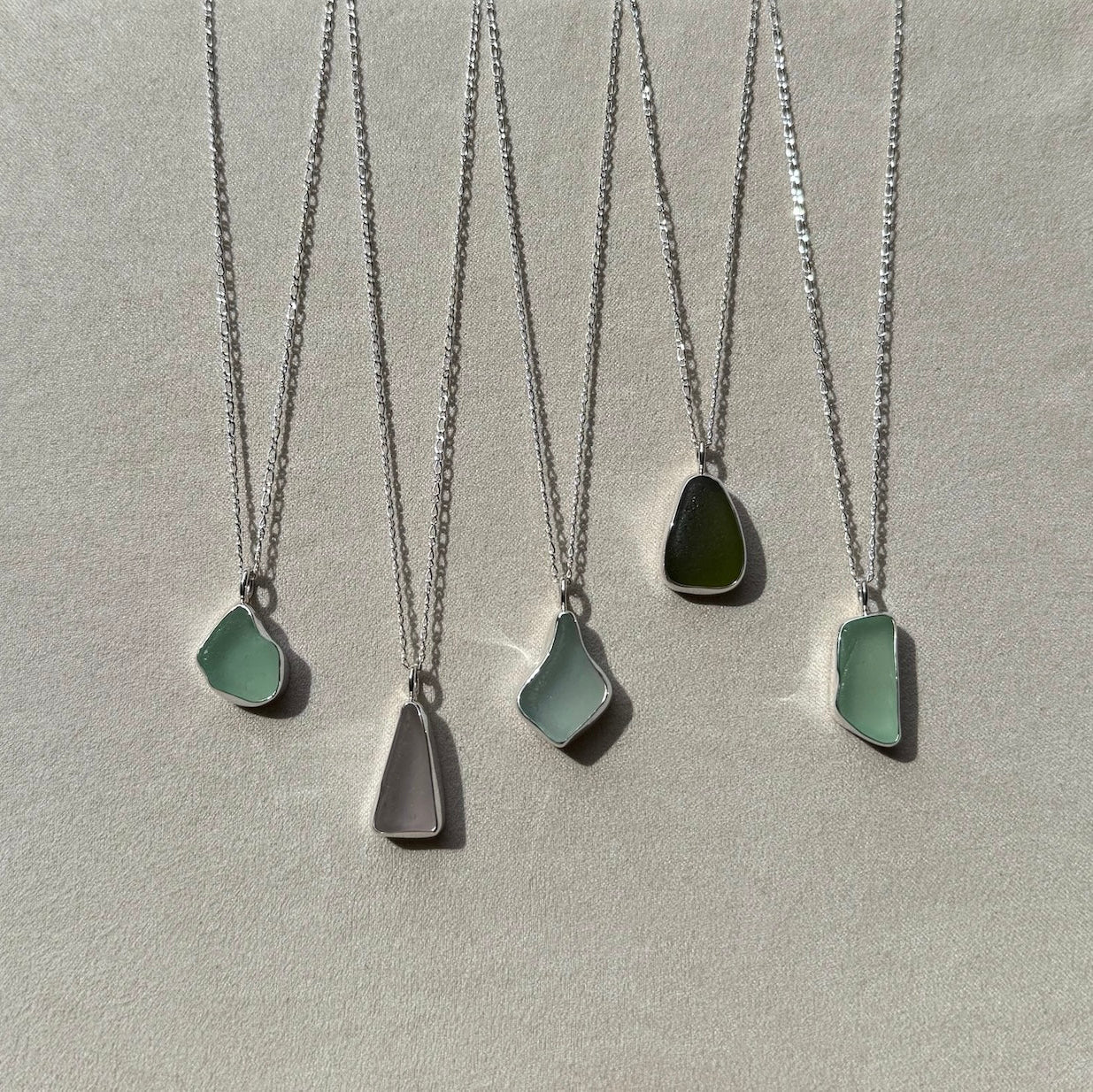 Large Bezel Sea Glass Necklace