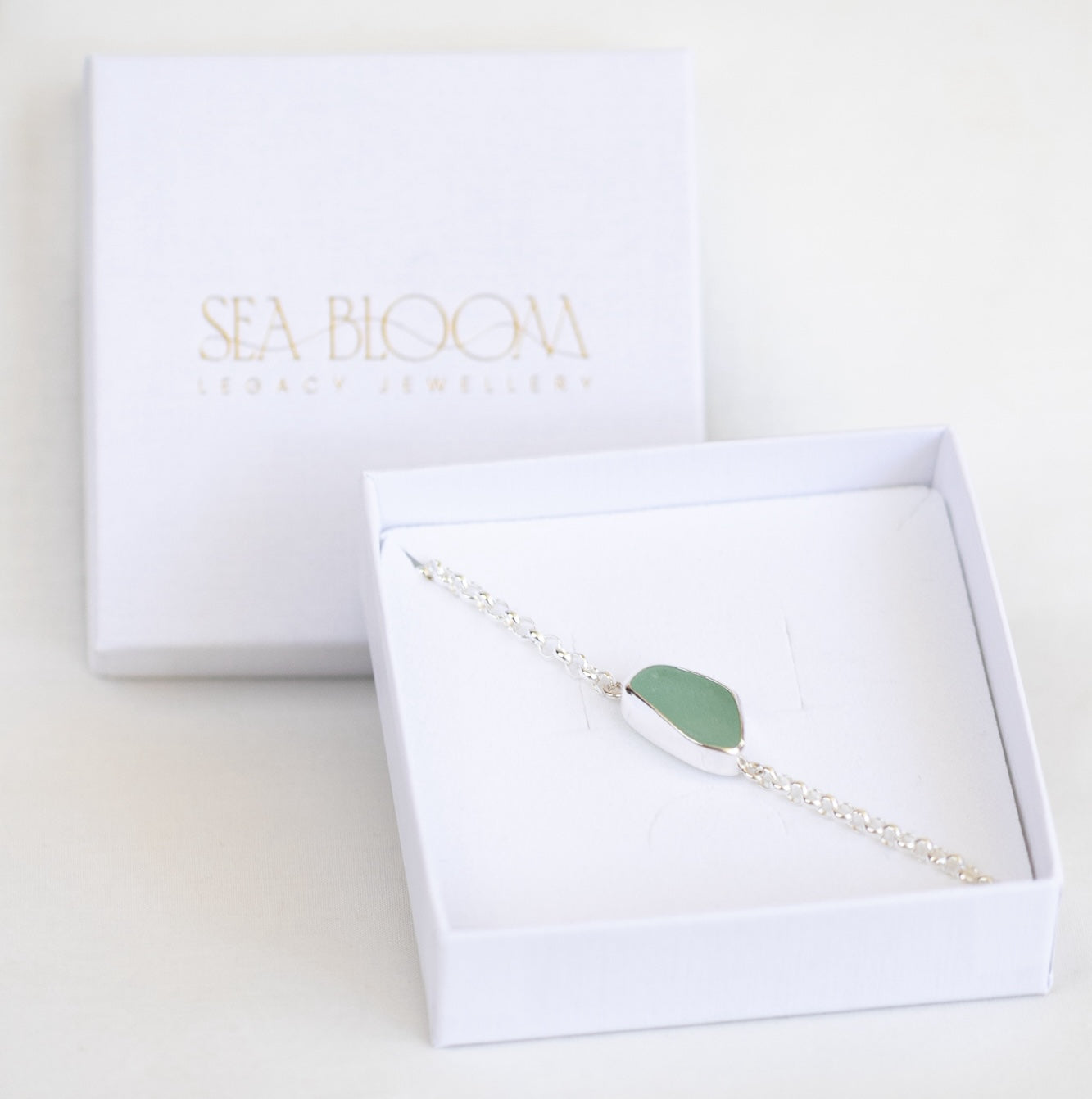 Bezel Sea Glass Bracelets