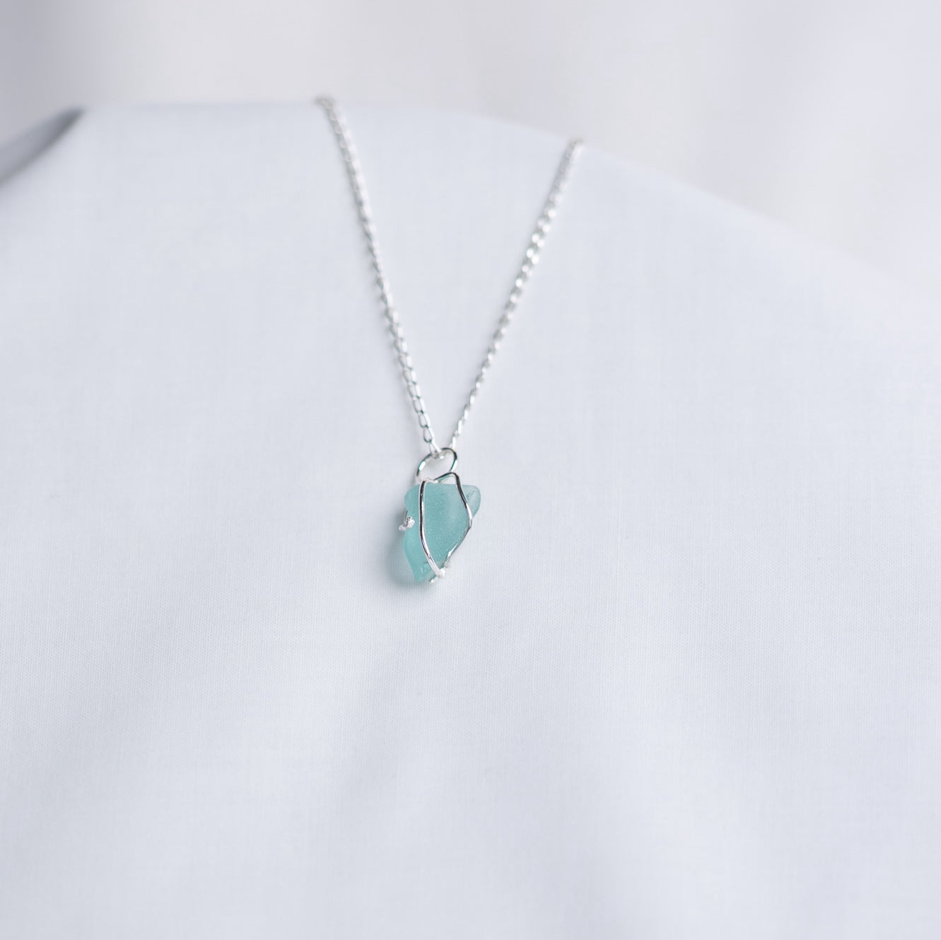 Sea Glass Necklaces - Chunky sea glass, fine claw setting