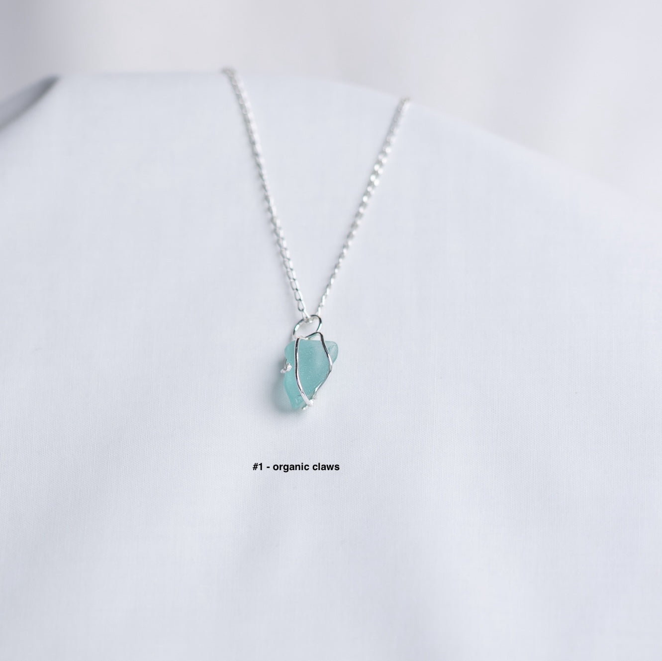 Sea Glass Necklaces - Chunky sea glass, fine claw setting