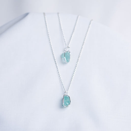 Sea Glass Necklaces - Chunky sea glass, fine claw setting