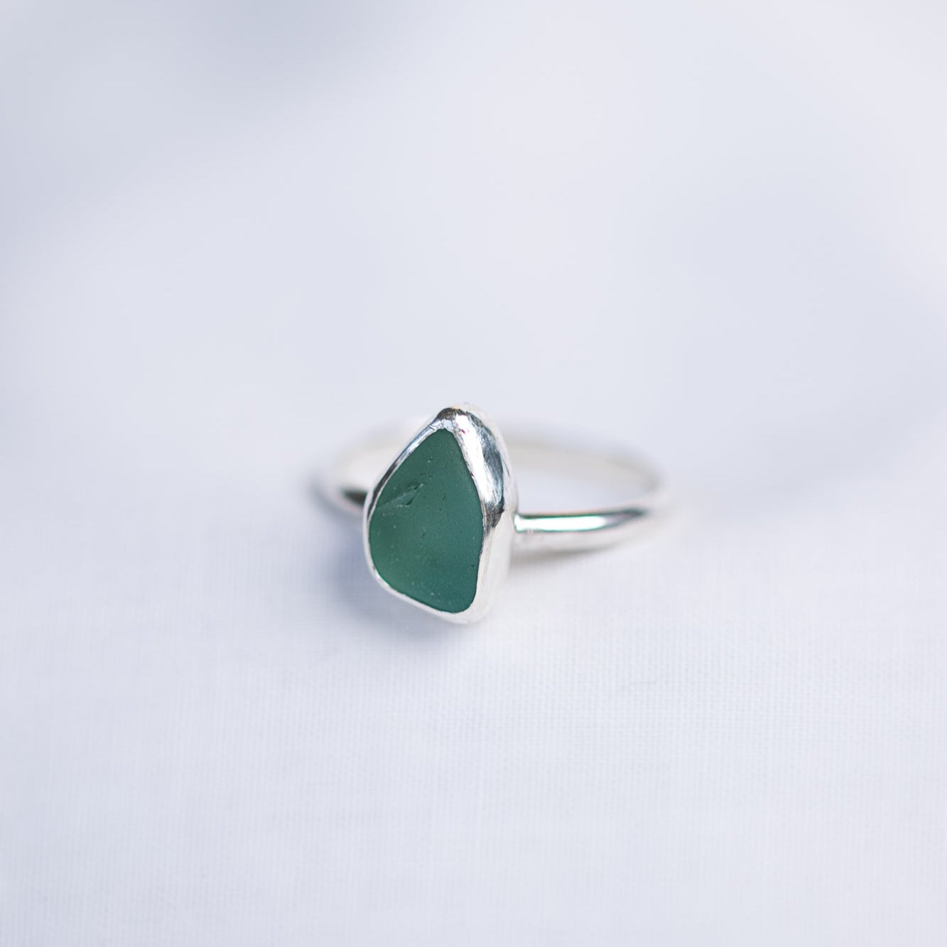 Teal Sea Glass Ring