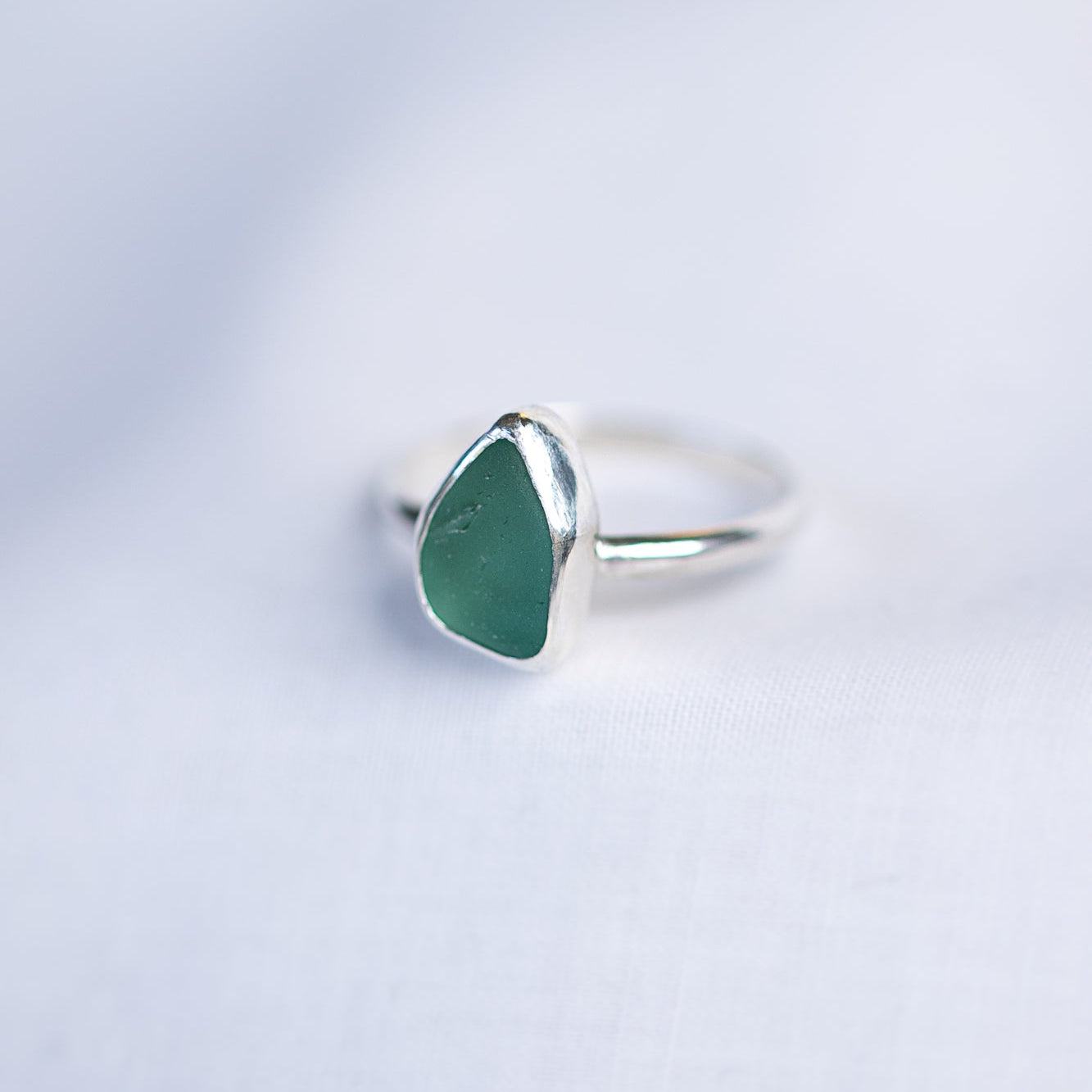 Teal Sea Glass Ring