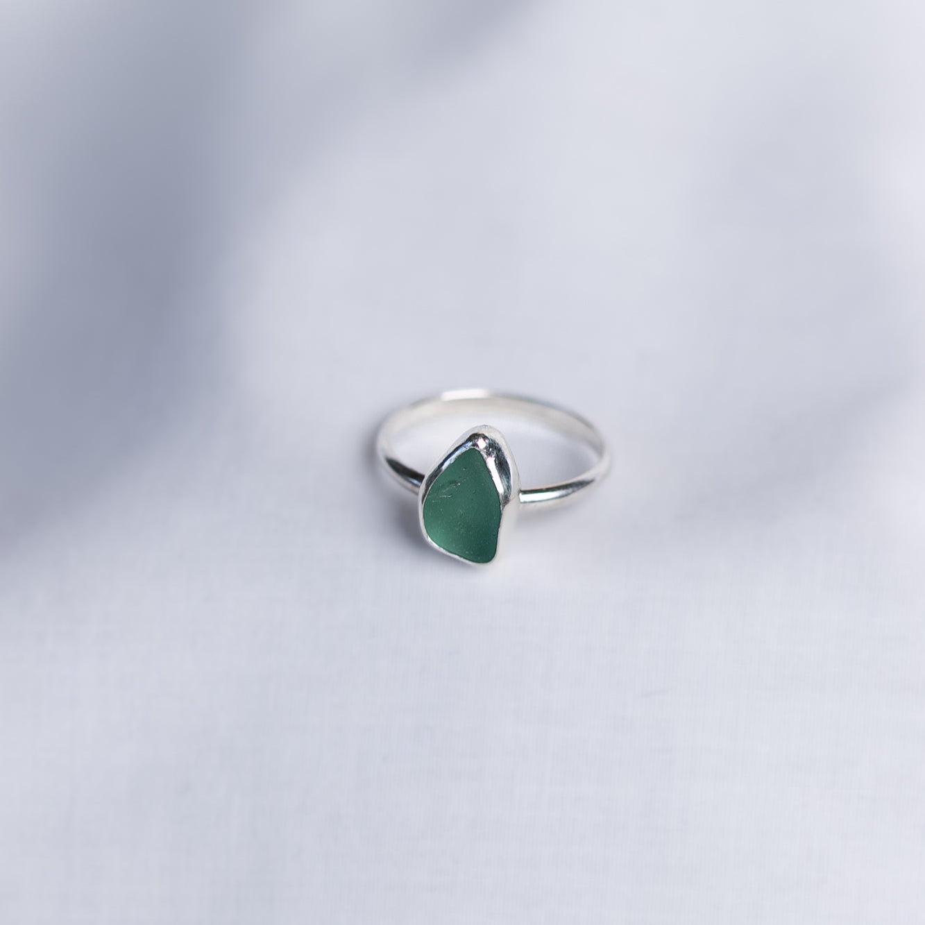 Teal Sea Glass Ring