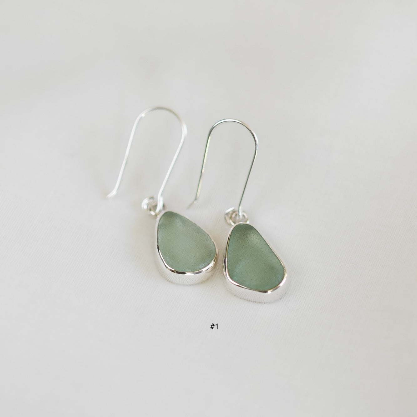 Bezel Sea Glass Earrings (closed back)