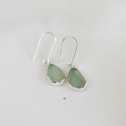 Bezel Sea Glass Earrings (closed back)