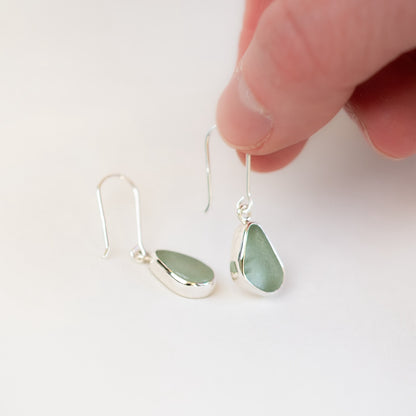 Bezel Sea Glass Earrings (closed back)
