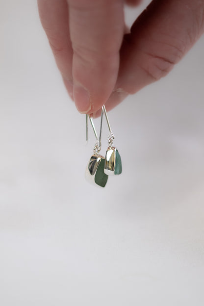 Bezel Sea Glass Earrings (closed back)