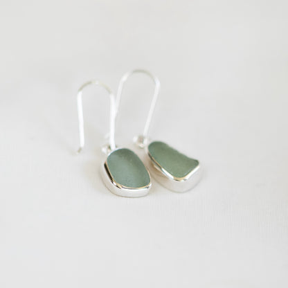 Bezel Sea Glass Earrings (closed back)