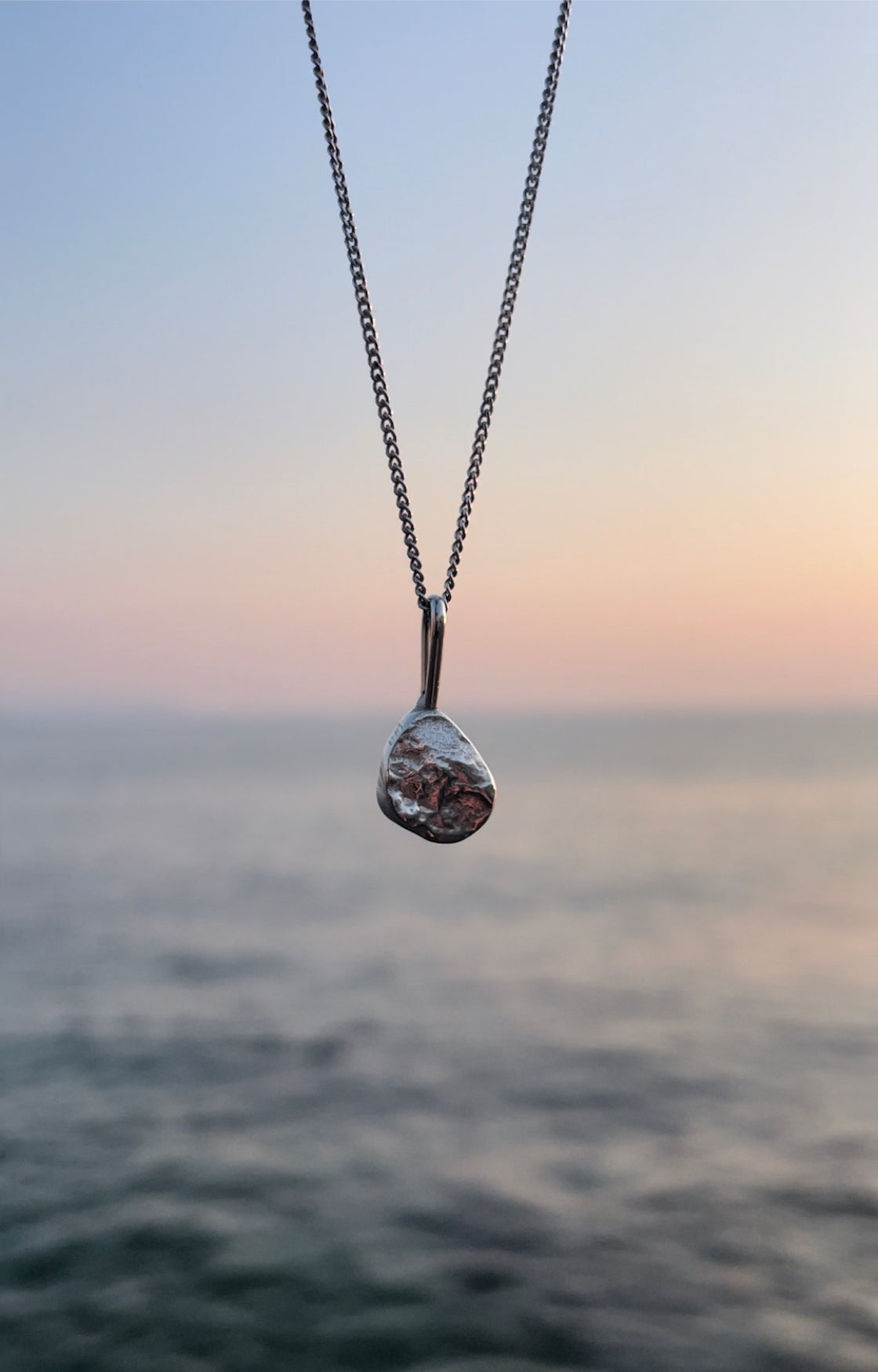 Oyster Drop Necklace - silver