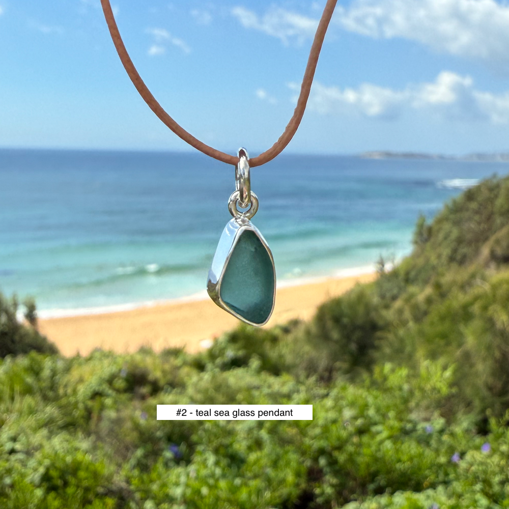 Tiny Bezel Sea Glass Necklaces (open back)