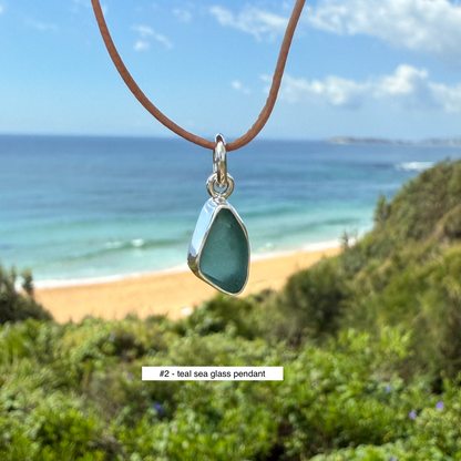 Tiny Bezel Sea Glass Necklaces (open back)