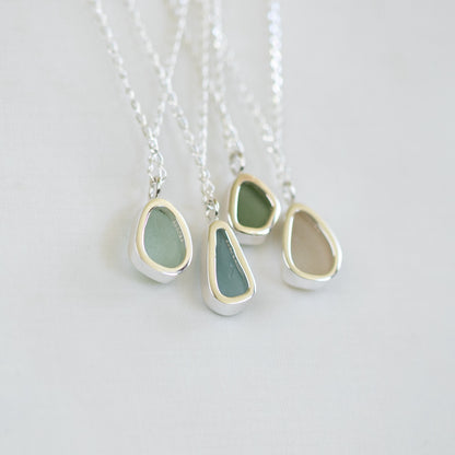 Medium Bezel Sea Glass Necklaces (open back)