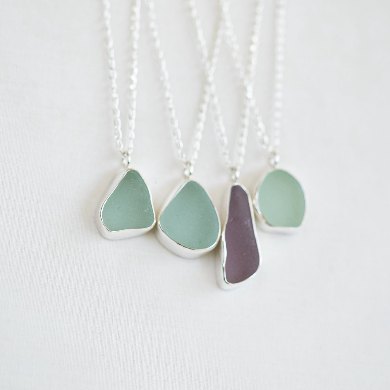 Large Bezel Sea Glass Necklace