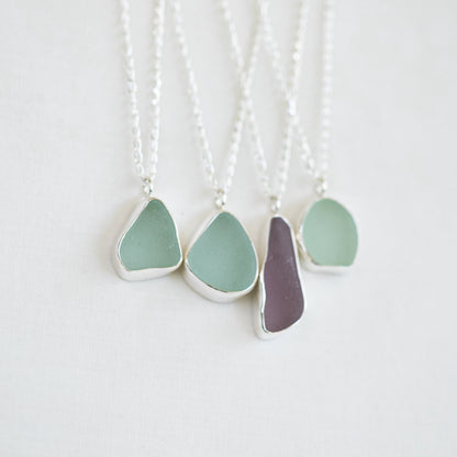 Large Bezel Sea Glass Necklace