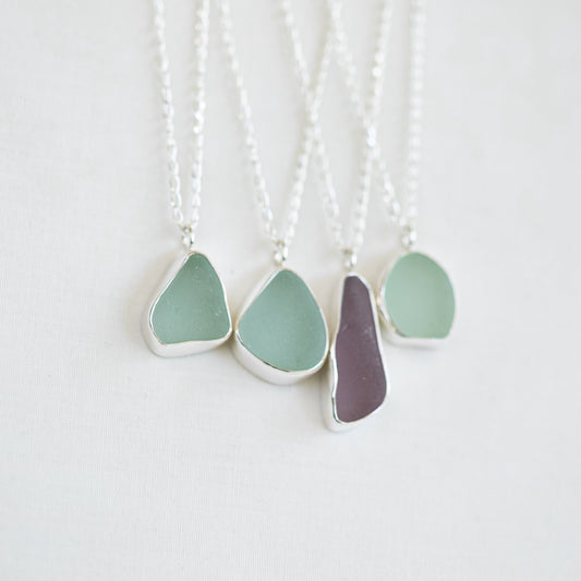 Large Bezel Sea Glass Necklace