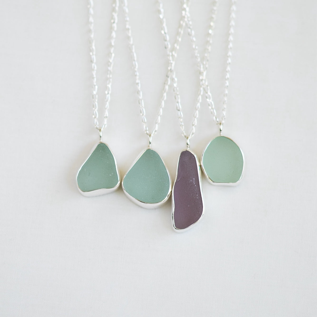 Large Bezel Sea Glass Necklace