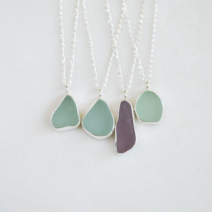 Large Bezel Sea Glass Necklace