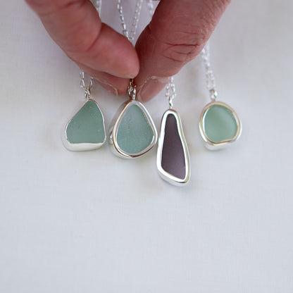 Large Bezel Sea Glass Necklace