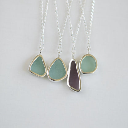 Large Bezel Sea Glass Necklace
