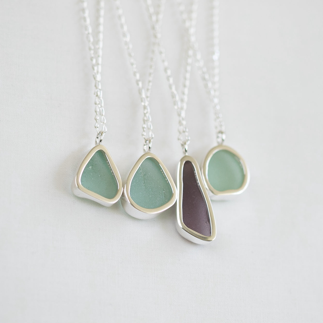 Large Bezel Sea Glass Necklace