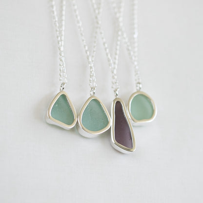Large Bezel Sea Glass Necklace