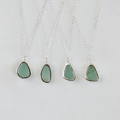 Medium Bezel Sea Glass Necklaces (open back)