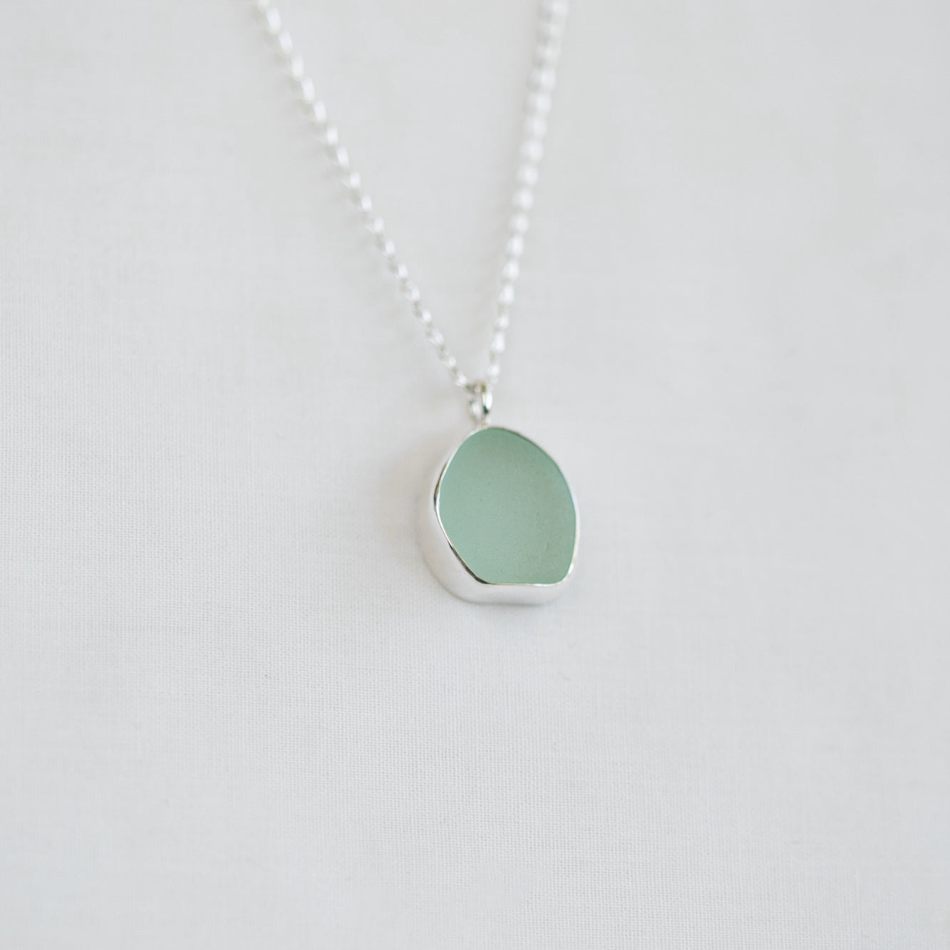 Large Bezel Sea Glass Necklace