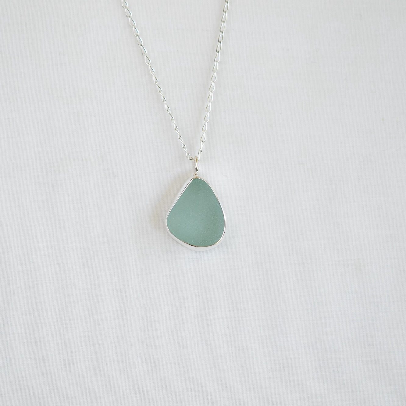 Large Bezel Sea Glass Necklace