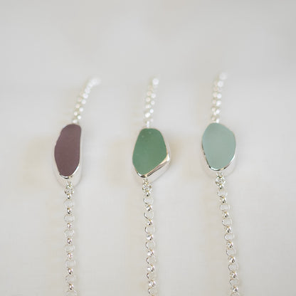 Bezel Sea Glass Bracelets