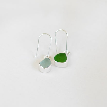 Bezel Sea Glass Earrings (open back)