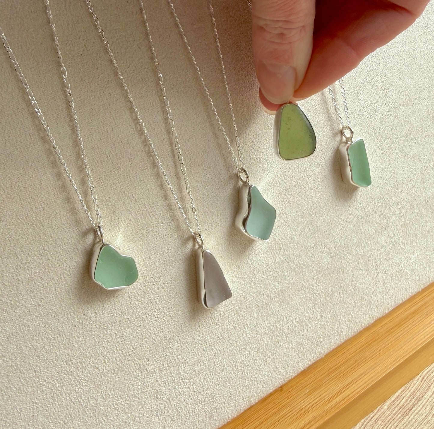 Large Bezel Sea Glass Necklace