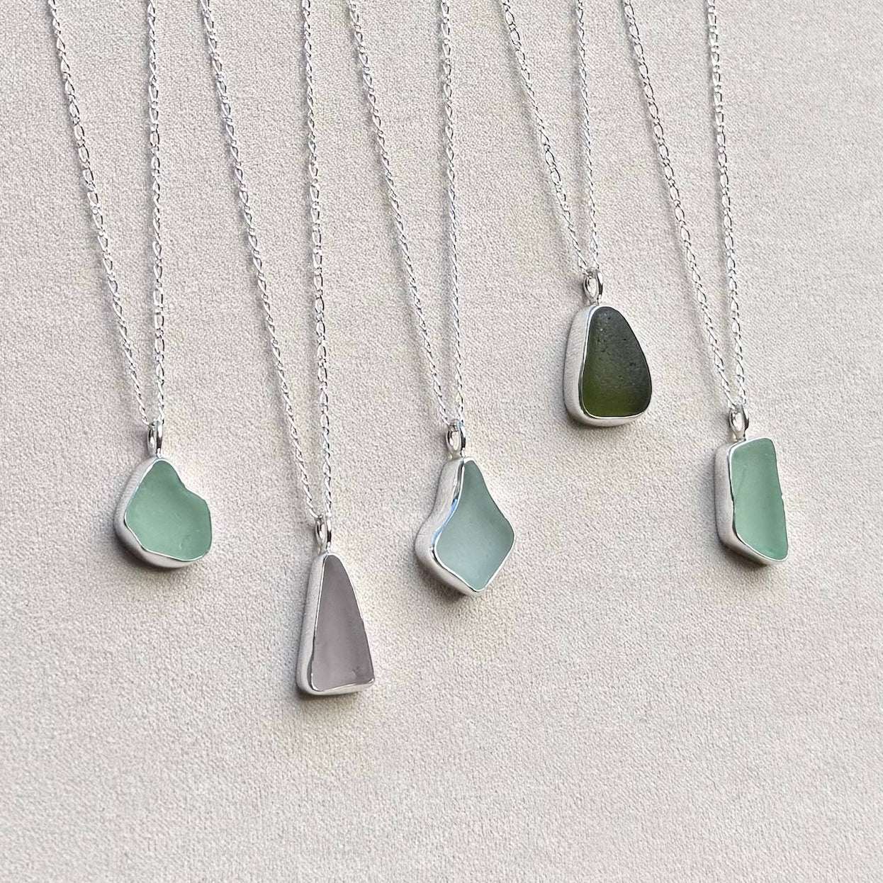 Large Bezel Sea Glass Necklace