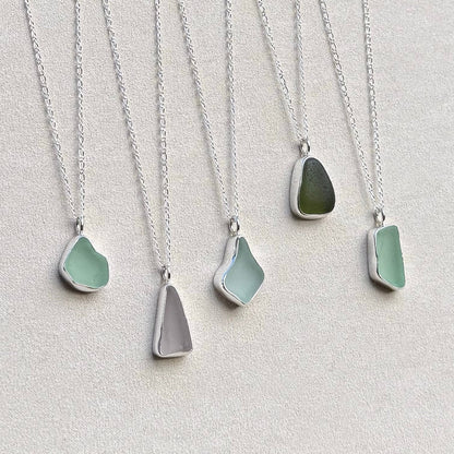 Large Bezel Sea Glass Necklace
