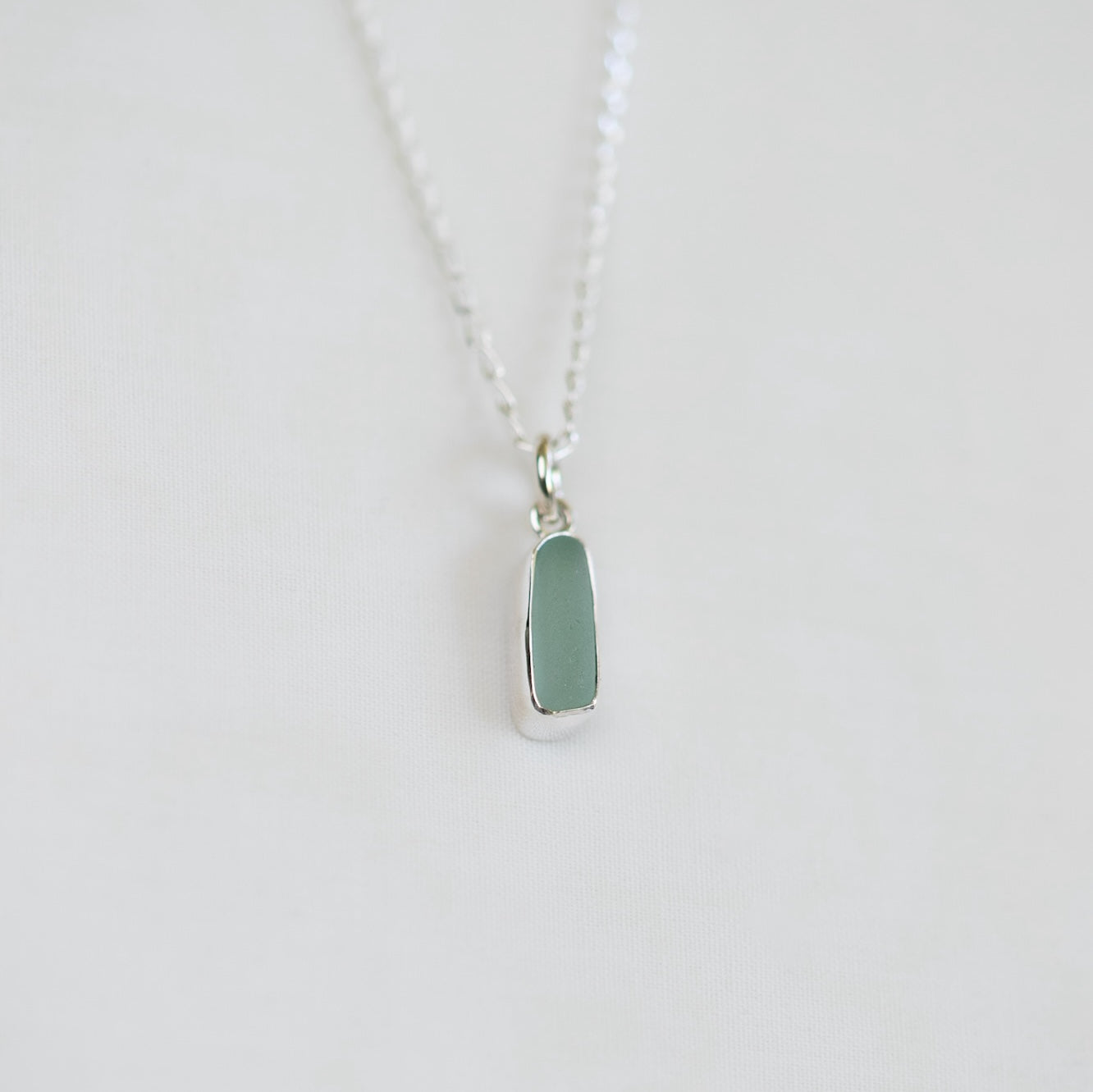 Tiny Bezel Sea Glass Necklaces (open back)