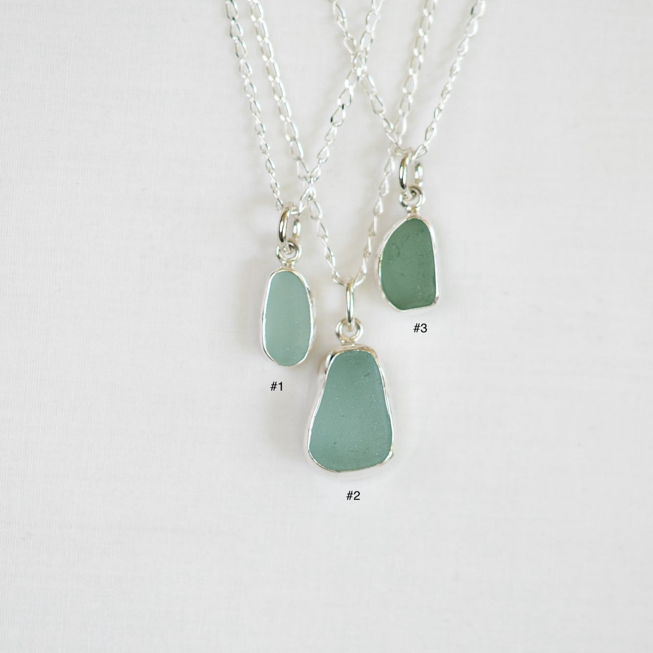 Small Bezel Sea Glass Necklaces (open back)