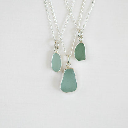 Small Bezel Sea Glass Necklaces (open back)