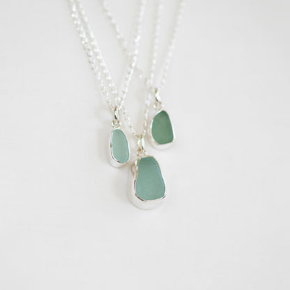 Small Bezel Sea Glass Necklaces (open back)