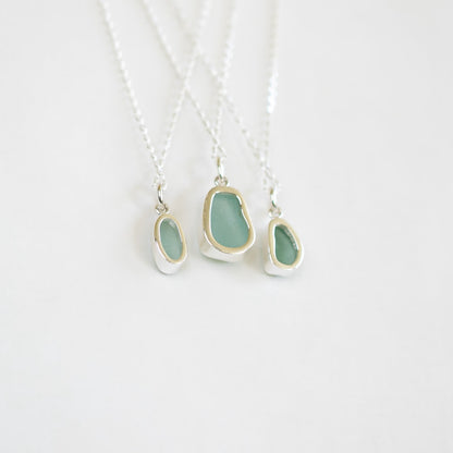 Small Bezel Sea Glass Necklaces (open back)