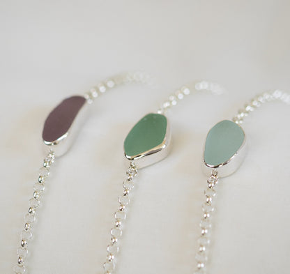 Bezel Sea Glass Bracelets