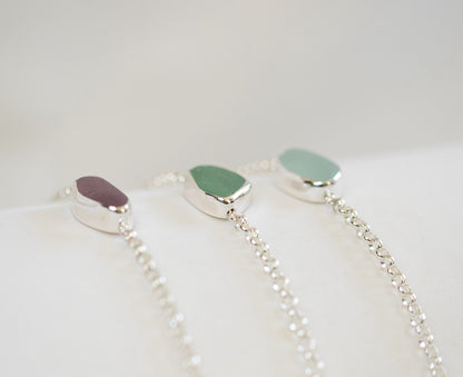 Bezel Sea Glass Bracelets