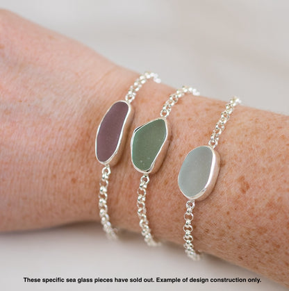 Bezel Sea Glass Bracelets