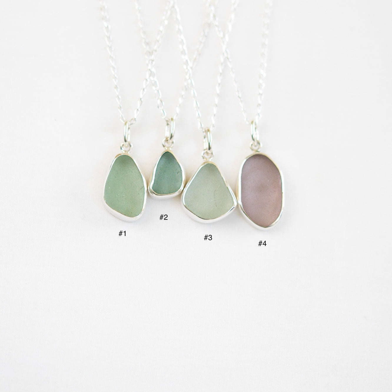 Bezel Sea Glass Necklaces (closed-back)