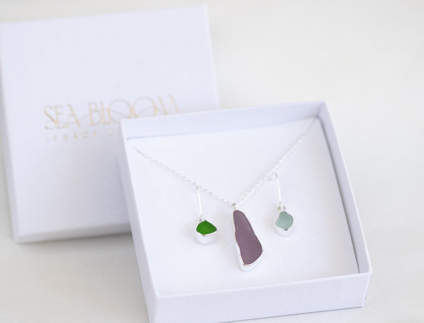 Large Bezel Sea Glass Necklace