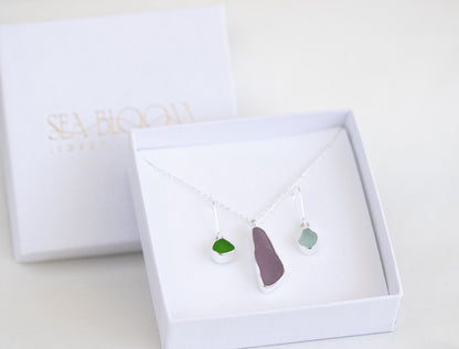 Large Bezel Sea Glass Necklace