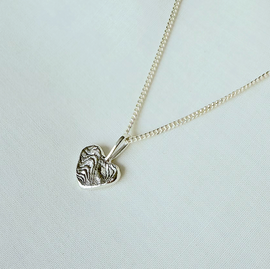 Cuttlefish Heart Lines Necklace