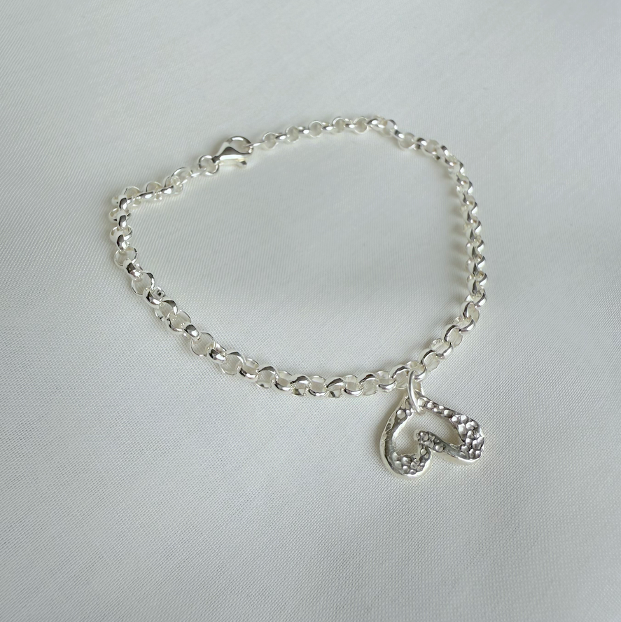 silver heart bracelet