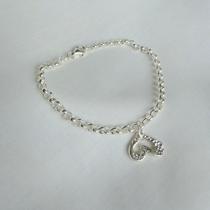 silver heart bracelet