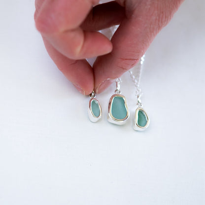 Small Bezel Sea Glass Necklaces (open back)