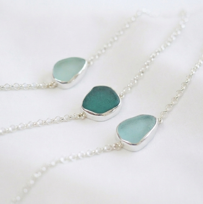 Bezel Sea Glass Bracelets